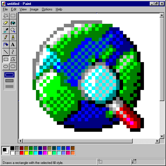 MS Paint showing the Windows 95 browser icon